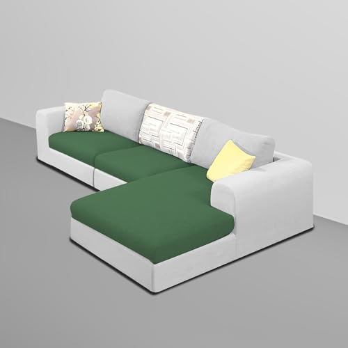 Image of Koza RHS 4 Seater L Shape Sofa Set with Center Table for Living Room (Green Grey Fabric) Premium Fabric Sofa