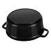 STAUB Cast Iron Dutch Oven 4-qt Round Cocotte, Made in France, Serves 3-4, Matte Black
