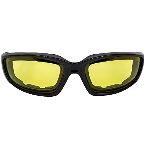Birdz Oriole Motorcycle Padded Glasses Yellow Anti Fog -Free Rubber Ear Locks #TOP1