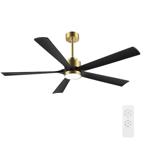 ELEHINSER 60" Modern Ceiling Fan with Light and Remote Control,