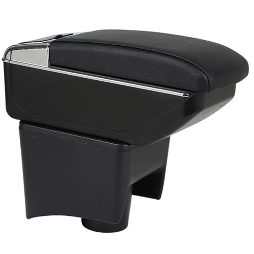 OYHCM Armlehnen für VW Polo Mk5 6R (2010-2018) Mittelarmlehne Armauflage Zweilagige Armlehne Staufach Schwarz