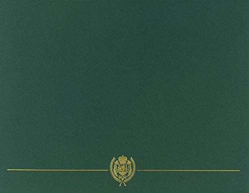 Great Papers! Classic Crest Hunter Green with Gold Foil Certificate Cover, 12