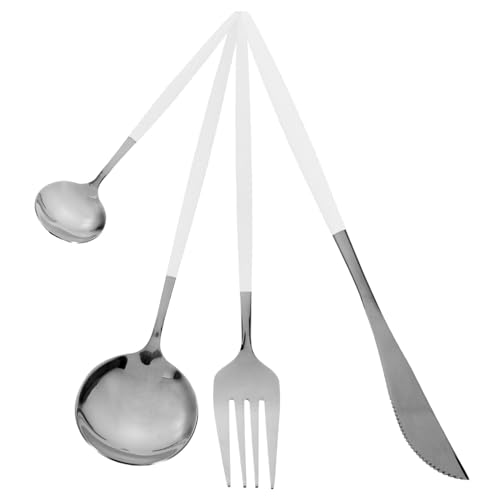 ULTECHNOVO Cubiertos De Acero Inoxidable Juego De Vajilla Cuchillo Tenedor y Cuchara Utensilios Para Comer Reutilizables Para Cena Occidental ULTECHNOVO Cubiertos De Acero Inoxidable Juego De Vajilla Cuchillo Tenedor y Cuchara Utensilios Para Comer Reutilizables Para Cena Occidental