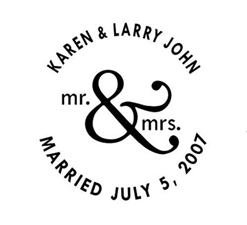Custom Wedding Embosser - Personalize with Name & Date - Hand-Held Embossing Stamp - Monogram, Seal Embosser Best for Books, Envelopes, Napkins - 1.625 inch