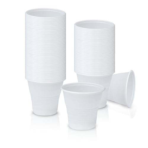 DETERMONDO 1000 Bicchierini Caffè Plastica Monouso 80cc Tazzine Bianche Usa e Getta Resistenti Professionali per Espresso Corto Ristretto Ideali per Bar Distributori Automatici Ufficio Casa Feste