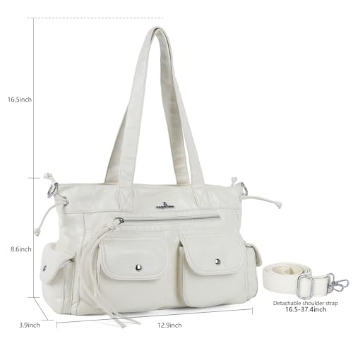 Bolso de hombro para mujer de cuero vegano suave miniatura 4
