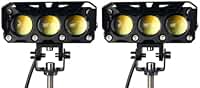 Par Farol Milha Moto Led Auxiliar 120W 12000LM Neblina Lampada Lente Auxiliar Três Lentes Luz De Cor Dupla