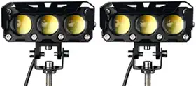 Par Farol Milha Moto Led Auxiliar 120W 12000LM Neblina Lampada Lente Auxiliar Três Lentes Luz De Cor Dupla