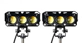 Par Farol Milha Moto Led Auxiliar 120W 12000LM Neblina Lampada Lente Auxiliar Três Lentes Luz De Cor Dupla