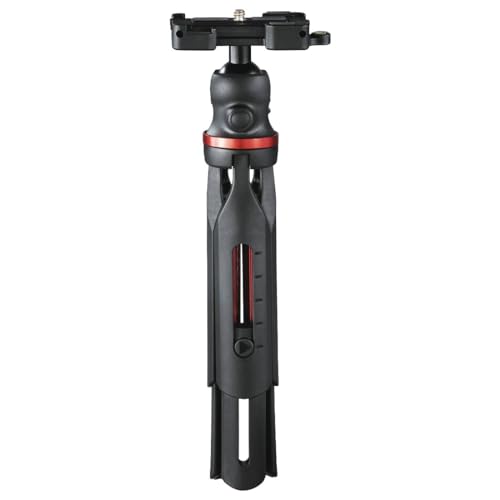 Hama Handy Stativ und Kamerastativ (Reisestativ mit Handyhalterung, Tischstativ mit Kugelkopf, h&ouml;henverstellbares Mini-Stativ bis max. 19 cm, aus Aluminium und nylonverst&auml;rktem Kunststoff) schwarz