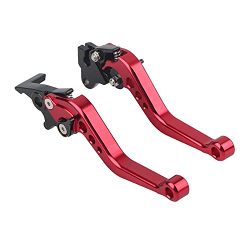OUKENS Palanca de embrague de freno, 2 uds., manijas de dispositivo de freno de manillar de tambor de aleación ajustable de aluminio universal para motocicleta(rojo)