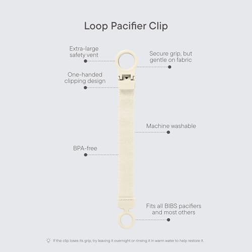 Image of BIBS Loop Pacifier Clip - Sleek, Secure One-Handed Operation, Fits All BIBS and Most Brands, Machine Washable, Slim Profile for Comfort, Ages 0+ - Petrol