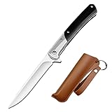 EILOSZF Klappmesser Taschenmesser Outdoor Survival Einhandmesser für Camping Holz/G10griff Edelstahl Klinge Scharfes Jagdmesser (Schwarz)