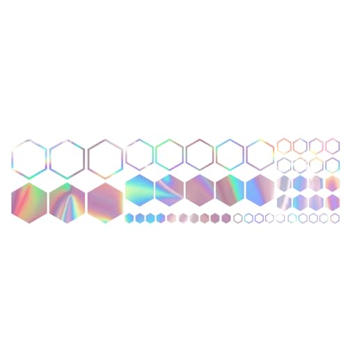 Image of 52 PCS Car Honeycomb Decals Vinyl Hexagonal Graphics Sticker Car Body Side Sticker Car Exterior Decor Accessories Universal for Car,Truck, SUV, RV (Colorful)