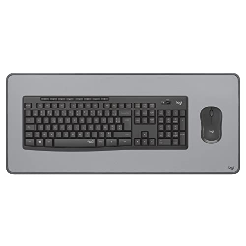 Logitech MK295 Souris Clavier sans Fil, Souris sans Fil Noire, Clavier AZERTY Français, Récepteur USB Unifying + Logitech Desk Mat, Large Tapis de Bureau, sous-Main...