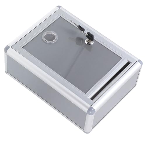 FONDOTIN Buzón Metálico de Cartas con Cerradura Resistente al Agua Caja de Sugerencias Colgante para Oficina y Espacios Públicos Almacenamiento Seguro y Duradero