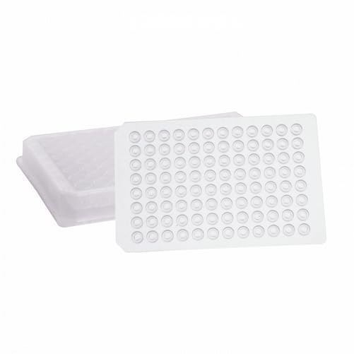 07-8075N-2200 Polypropylene µLPlate Deep Well Plate Component Kit, 2.2 ml, Clear, Conical Insert Installed in µLPlate and Natural Cap with Precut PTFE/Silicone Septa