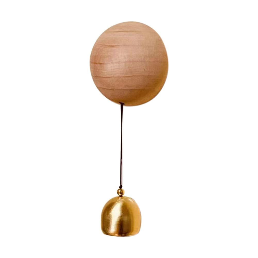 CTRLZS Vintage Wooden Doorbell, Retro Wind Chime, Outdoor Garden Wall Decor, Home Entrance Bell Decoration,A