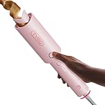 TYMO CURLPRO Automatic Rotating Curling Iron - Beach Waves Curling Wand, Portable Hair Curler, 500 Million Ionic, Dual Voltage & Lightweight for Travel, Ceramic Coating, Pink 1 1/4 inch