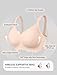 OEAK Womens Seamless Scalloped Bras No Underwire Push Up Full Coverage Bra Comfortable Soft Convertible Everyday Tshirt Bra Nude,L