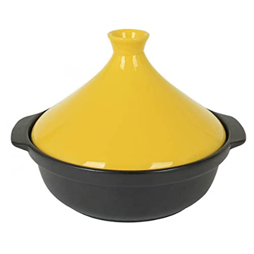 Marmite à tajine marocaine jaune pour de grands repas conviviaux en famille