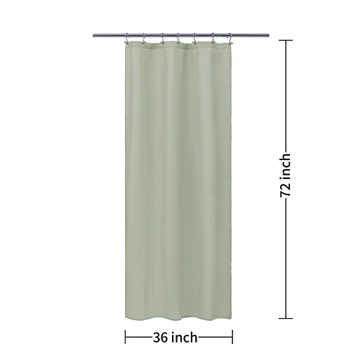 Image of ALYVIA SPRING Stall Waterproof Fabric Shower Curtain or Liner Sage, 36x72 | 2 Magnets, Soft Cloth & Hotel Quality, Machine Washable, Light-Weight, Stall Size