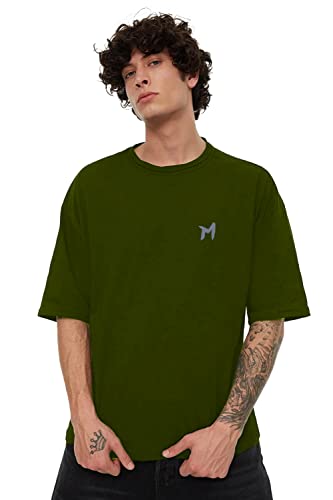 Image of Solid Baggy & Dropshoulder Oversized T-Shirt for Men