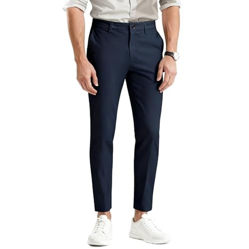 GINGTTO Mens Skinny Pants Tapered Leg Stretch Slim Fit Dress Pants for Men