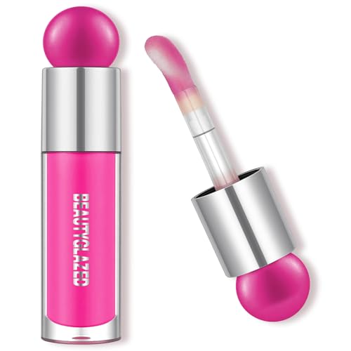 ALIIP Brillo de Labios, 7,5g Lip Oil, Lipgloss, Aceite Hidratante Labial, Bálsamo de Labios con VC Nutritivo, Professional Makeup con Efecto Mojado y Destellos, Hidratación Intensa (#103-Rosa Baya)