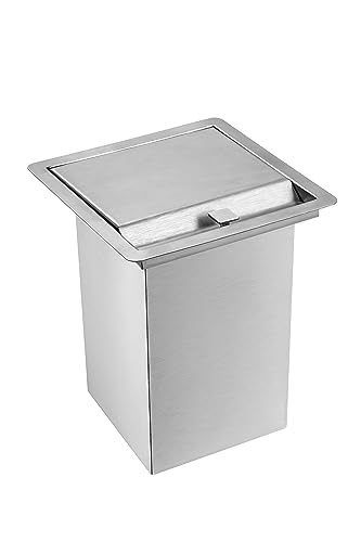 Lixeira Quadrada Embutir 7 L Inox 304 Escovado