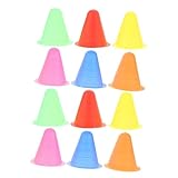 Gogogmee 12Stücke Kunststoff Mini Sportkegel Leuchtenden Farben Übungshütchen für Sporttraining Agility Markierungskegel für Erwachsene für Rollschuhlaufen