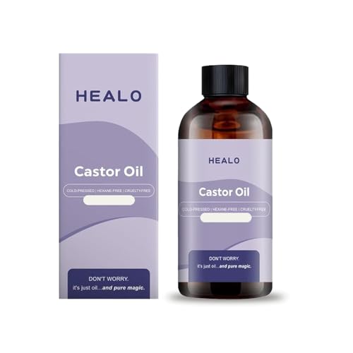 Healo Castor Oil Pack Wrap Castor Oil Pack Wrap Kit - 3.38 Oz with Reusable Wraps - For Stomach Neck and Entire Body with Adjustable Elastic Straps (1 Bottole 100ML)