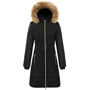 Wantdo Dames Winter Puffer Jas Halflange Warm Dikker Vacht met Bont Capuchon