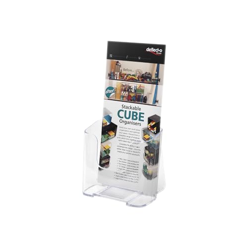 Présentoir 1/3 x A4 transparent sur pied Deflecto 77501 porte-brochure de comptoir