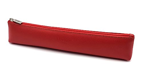 franartPiel - Funda para abanico de 23cm con cierre de cremallera - Estuche de cuero para proteger tu ventilador - Hecho a mano en Piel Ubrique (Rojo)