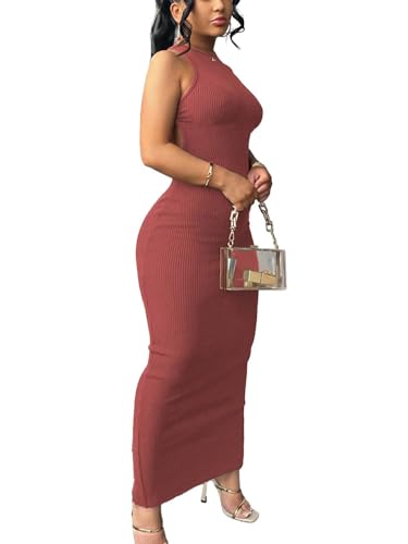 Image of Nimsruc Women Summer Sexy Bodycon Maxi Dress Casual Long Dresses
