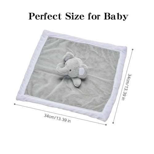 Image of Baby Elephant Security Blanket, Soft Loveys for Babies for Newborn Boys and Girls, Gender Neutral Security Blanket with Stuffed Animal, Baby Snuggle Toy