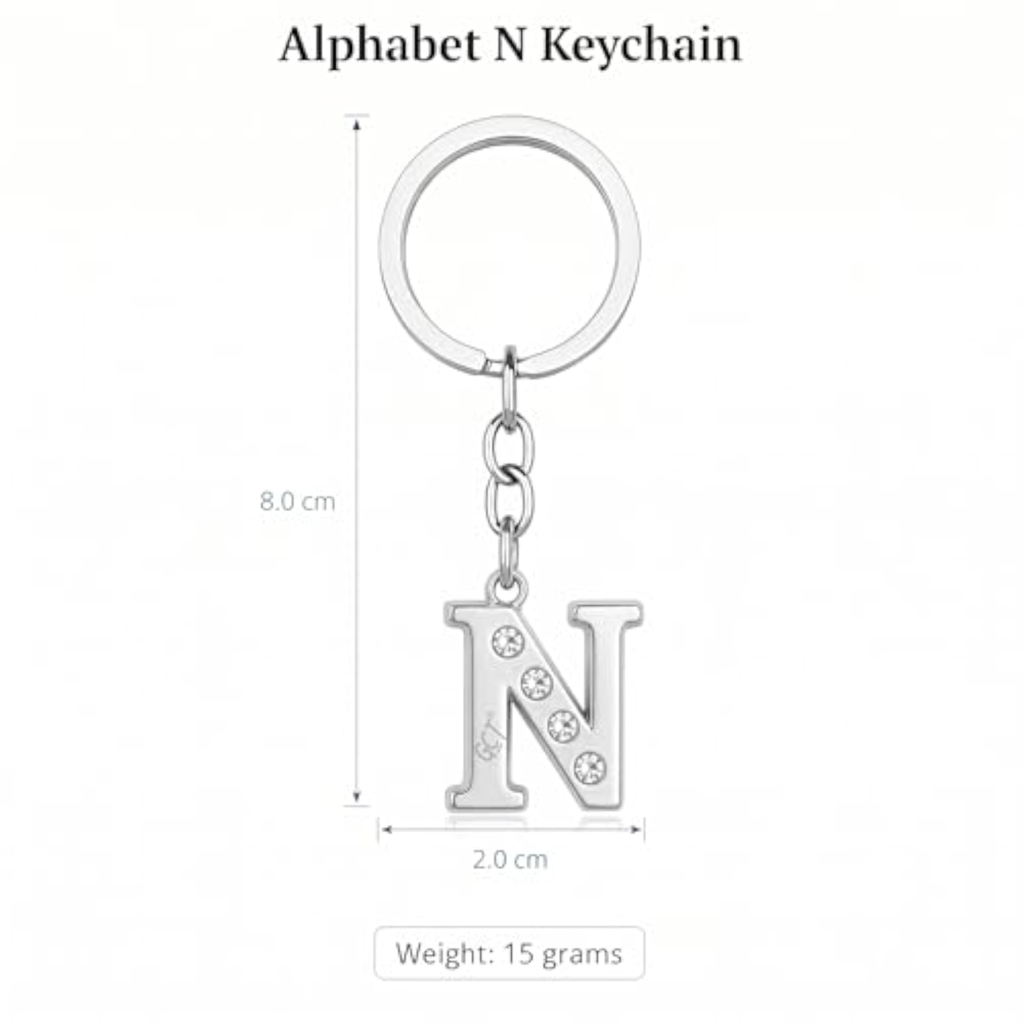 Alphabet Keychain - Letter Silver Metal Initial Key Chai