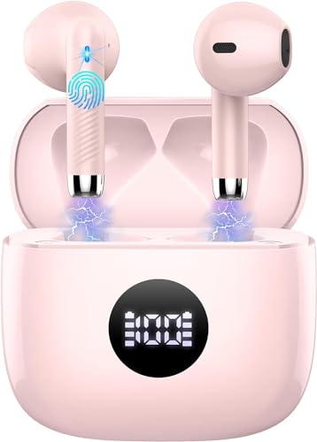 Auriculares Inalámbricos Bluetooth 5.4 con 4 ENC Micrófonos para Cancelación de Ruido, Auriculares In Ear con 40H de Reproducción, Cascos Inalámbricos HiFi Estéreo IP7 Impermeables para iOS y Android.