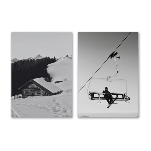 Affiche Ski et Hiver SALVADERO Déco Murale pour Remplacer un Mur Vide