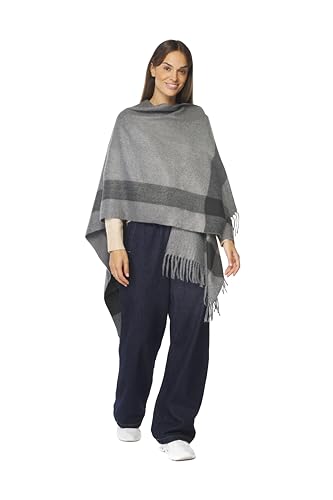 Image of Women's Shawl Wrap Poncho Ruana Cape Cardigan Sweater Open Front for Fall Winter Spring