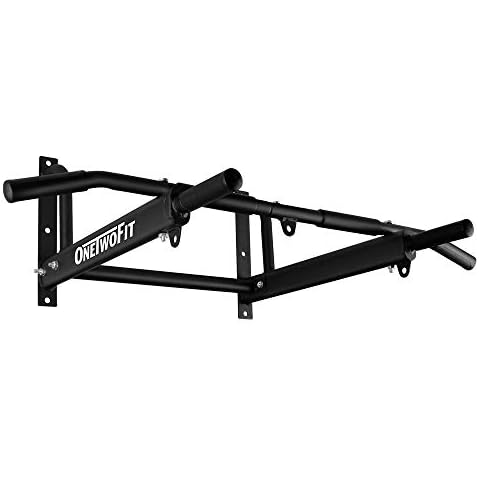 ONETWOFIT Pull Up Bar Wall Mounted Pull Up Bars Home Gym Chin Up Bar With More Stable 6-Hole Design Upper Body Workout Bar (Max Load 200kg) Cover