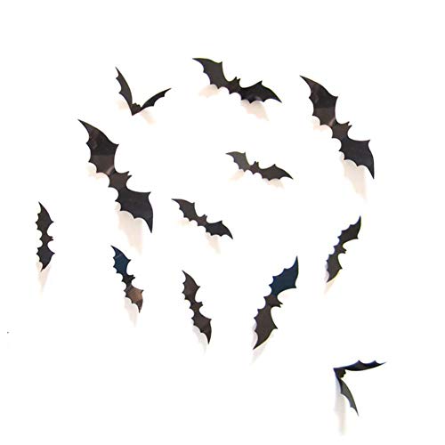 MXXGMYJ Halloween Party Decorative Supplies 3D Bat Decorations Decal Wall Window DÃ©cor Sticker for Home Office 24Pcs