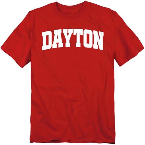 LOGOVISION University of Dayton School Name Arch Unisex Adult T Shirt, Red, Medium