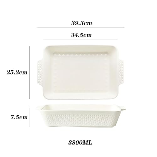 Bandeja para asar en horno microondas rectangular de doble oreja para lasaña 3
