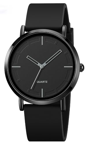 VILKFY Unisex Sports Watch Silicone Strap Black