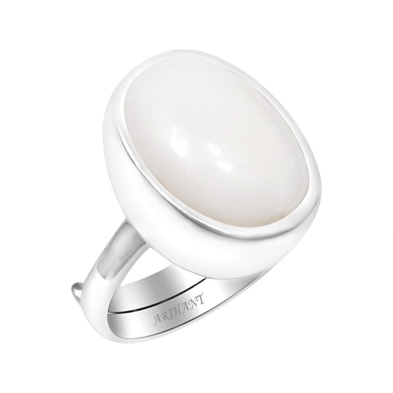 Arihant Gems & Jewels 5.25 Ratti White Opal Gemstone with 925 Silver Adjustable Ring | Natural and Certified | Astrological Gemstone | Unisex Both for Men & Women (B08P5LKT73) Amazon Price History, Amazon Price Tracker