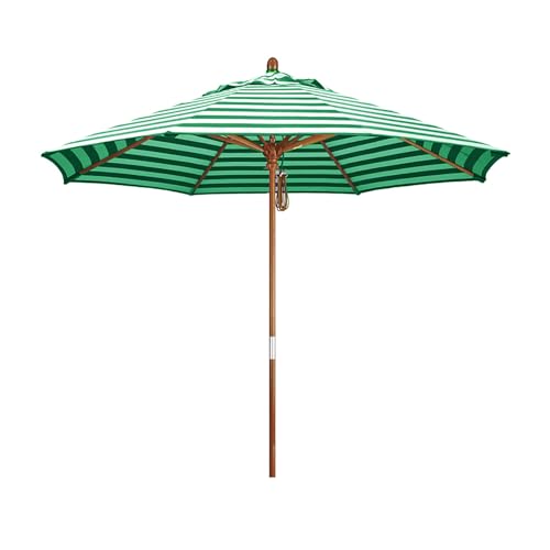 Sombrilla grande de 2,7 m, impermeable, plegable, de madera, ideal para jardín, balcón, terraza y playa. Para protegerse del sol y relajarse al aire libre.