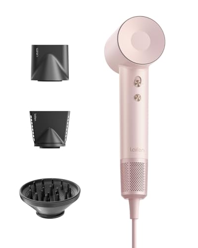 Image of Laifen Hair Dryer, High Speed 200M Ionic Blow Dryer with 110, 000 RPM Brushless Motor for Fast Drying, Low Noise, Hairdryer with Magnetic Nozzle Pink