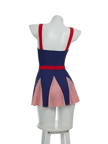 Women One Piece Swimsuits Vintage 1940s Retro Tummy Control Bathing Suit with Headband Belt3